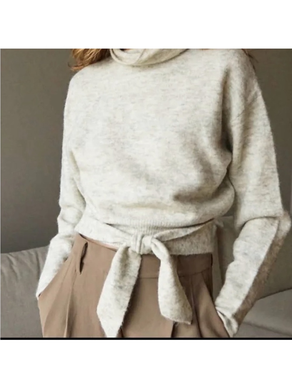 Aritzia Wilfred Loren Sweater | Color: tan/beige/taupe | Small |